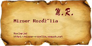 Mizser Rozália névjegykártya