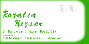 rozalia mizser business card